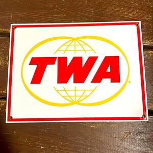 Vintage TWA Porcelain Sign